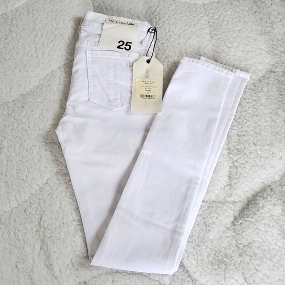 1. Rag & Bone Skinny Jeans Blanc - Picture 1 of 16